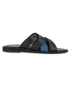 Alberto Torresi 270 Trendy Non Stitched StrapBlue Leather Slippers -Urban Shoes Store DSC 8434 2